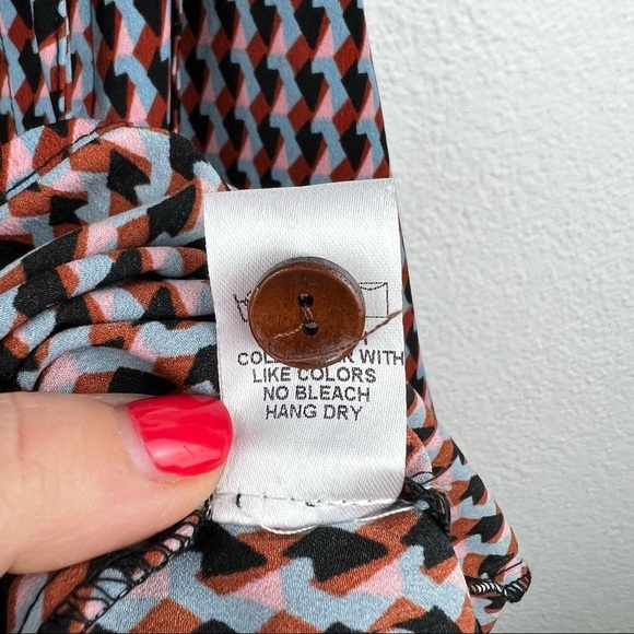 DRESS FORUM Geometric Midi Wrap Dress, Asymmetrical Buttons, Size Small, NWOT! - Picture 9 of 11